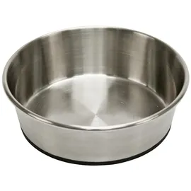 Kerbl Pet Edelstahlnapf, Futternapf, Fressnapf, rund, silber / schwarz, Ø22x6,8cm, 1600ml, Edelstahl, Hundenapf 1600 ml