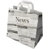 Papstar Papier-Tragetaschen Newsprint weiß 26,0 x 25,0 cm, 50 St.