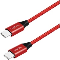 Logilink USB 2.0 Anschlusskabel, USB (Typ C) zu USB (Typ C) rot, 0,3m