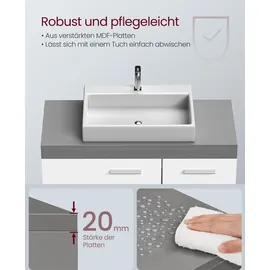 VASAGLE Waschbeckenunterschrank 2 Fächer hinter der Tür