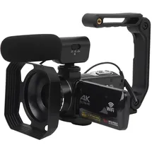 Asixxsix 4K-Videokamera-Camcorder mit Mikrofon, 56M Vlogging-Kamera für YouTube, 18-facher Zoom, 3,0-Zoll-Touchscreen, HDMI-IR-Nachtsicht-Vlog-Kameras, Webcam mit Handkameraständer