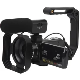 Asixxsix 4K-Videokamera-Camcorder mit Mikrofon, 56M Vlogging-Kamera für YouTube, 18-facher Zoom, 3,0-Zoll-Touchscreen, HDMI-IR-Nachtsicht-Vlog-Kameras, Webcam mit Handkameraständer