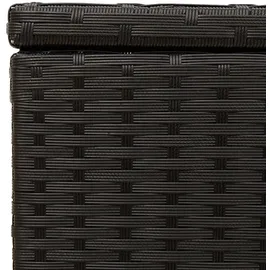 vidaXL Gartentruhe Schwarz 291L Poly Rattan