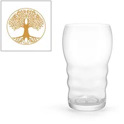 Wasserglas Galileo mit Baum des Lebens Gold