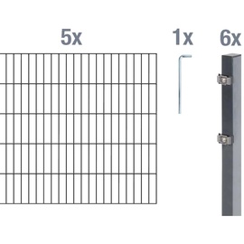 GAH ALBERTS Doppelstabmatten 656 Set 5 Matten 0,8 x 10 m anthrazit