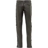 Ricano Lederhose Cow Waxy weit Schwarz 38 34