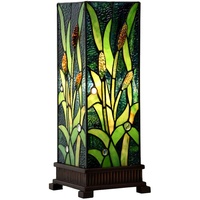 Clayre & Eef Tiffany Tischlampe 18x18x45 cm Grün Glas