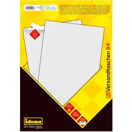 IDENA 10243 - DIN B4, 100 g/m2, haftklebend, ohne Fenster, aus Papier, 10 Stück