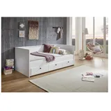 RELITA - Funktionsbett KIRA 90/180x200 inkl. Lattenrost und 3 Schubladen MDF weiß