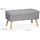 Relaxdays Truhenbank Gepolstert Hellgrau 39 x 77 x 39 cm