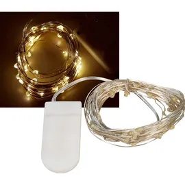 McShine LED Draht-Lichterkette McShine Micro 50 LEDs, warmweiß, Batteriebetrieb