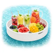 Relaxdays Schwimmendes Tablett Weiß 60 cm
