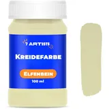 7 Artists Chalk Paint Elfenbein 100 ml Kreidefarbe für Möbel | Kreidefarbe für Holz auf Wasserbasis - Elfenbein Farbe für Möbel ohne Schleifen | Kreidefarbe Möbel, Wand, Holz und andere Oberflächen