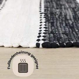 OTTO home Benja Handwebteppich 160 x 230 cm Schwarz/Weiß