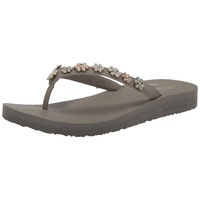 Skechers Damen Meditation-Daisy Crush Flipflop, Taupe Multi, 36 EU - 36 EU