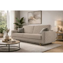 moeblo Schlafsofa Velours 2-Sitzer Grau