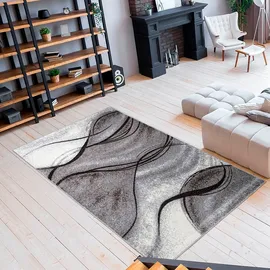 OTTO home Teppich OTTO HOME "Tritom" Gr. 6, grau, B:200cm H:9mm L:300cm, Kunstfaser, Teppiche, Teppich, mit besonders weichem Flor, Kurzflor, modernes Wellen Muster