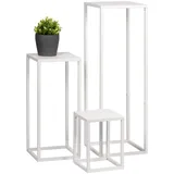 bremermann Blumenhocker 3er-Set, Metall-Blumenständer, Blumensäule (White)