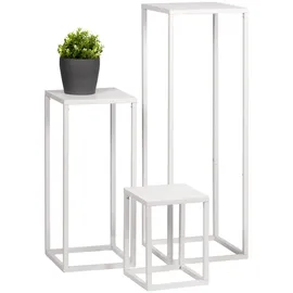 bremermann Blumenhocker 3er-Set, Metall-Blumenständer, Blumensäule (White)