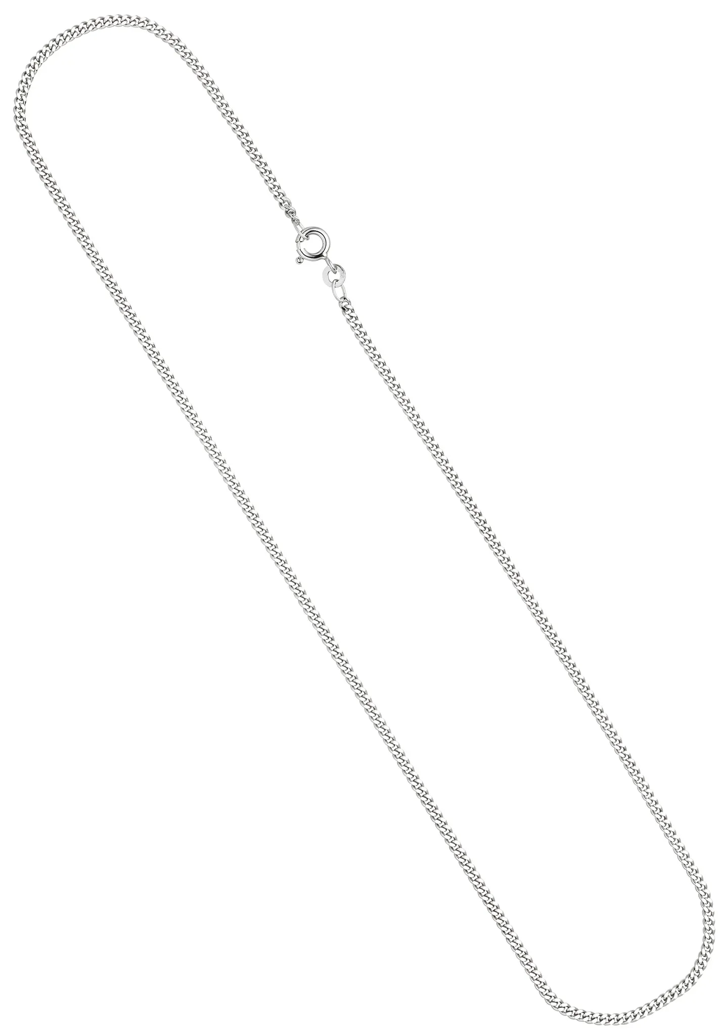 Goldkette JOBO, weiß (weißgold 333), Halsketten, Damen, Weißgold 333, L: 42cm, Panzerkette 333 Weißgold 42 cm 2,1 mm