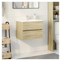 VidaXL Waschbeckenunterschrank Sonoma-Eiche 60x38,5x45cm Holzwerkstoff