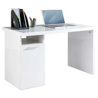 HMW MÖBEL Schreibtisch OSERVO, Weiß Hochglanz - 120 x