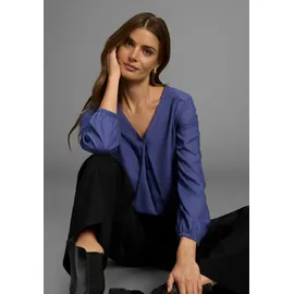 delmao Schlupfbluse DELMAO, Damen, Gr. 34, blau, Web, Obermaterial: 100% Viskose, unifarben, figurumspielend, Blusen Schlupfbluse, in femininer Form