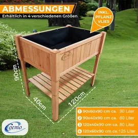 Coemo Hochbeet 120 x 40 x 90 cm Braun