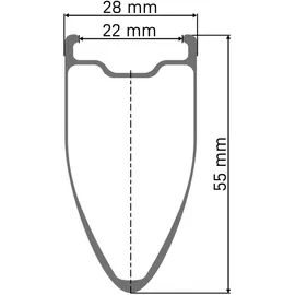 DT Swiss ARC 1100 Dicut 55 DB Vorderrad 28" Carbon, Center Lock,100/12mm TA schwarz