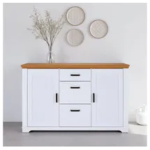 Interlink Maluno Sideboard 166,4 x 48,3 x 104 cm Weiß Holz/Massivholz