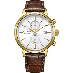 Citizen Analog Chronograph Analog Chronograph Eco-Drive Technologie" CA7062-15A" - weiß,braun - 42mm