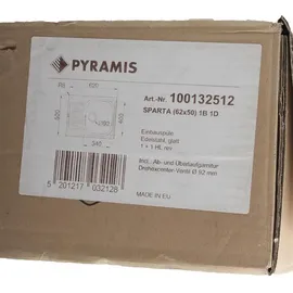 PYRAMIS Sparta 62 x 50 cm 1B 1D edelstahl glatt + Excenterbetätigung