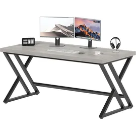luxuskollektion Grauer PC Gaming Schreibtisch Holz Metall Heimbüro Stauraum
