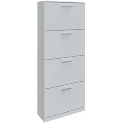 ZIK Schuhschrank 4 Doppel-Falttüren Modernes MDF Holz Platzsparende Möbel, Schlafzimmer, Schuhschrank 63x24x155 Weiß