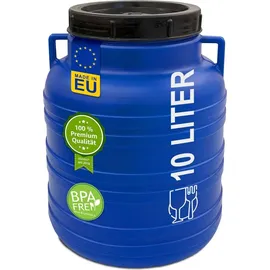 plasteo 10 Liter Weithalsfass Blau