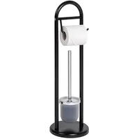 Bremermann Stand-WC-Garnitur 2in1, WC-Bürste, WC-Rollenhalter, schwarz