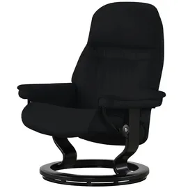 Stressless Relaxsessel Leder 75 x 100 x 73 cm Schwarz mit Hocker