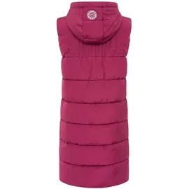 Zwillingsherz Steppweste ""Smile"", Damen, Gr. XXL, rot (bordeaux), Steppware, Obermaterial: 100% Polyester, Basic knielang, ohne Ausschnitt, Westen Steppweste, Smile-Steppung hinten, Zippern seitlich, Kapuze, Kordelzug