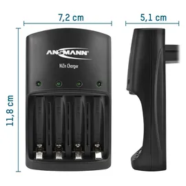 Ansmann Nickel-Zink Ladegerät für 1,6V NiZn AA & AAA Akkus inkl. 4x AA 2500mWh - ANSMANN