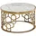 FineBuy Couchtisch Rund Weiß/Gold Marmor 60 x 60 x 36 cm