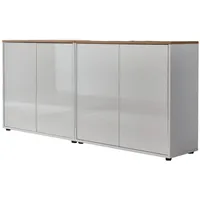 MID.YOU Sideboard Mailand Set 2 Weiß/Eiche