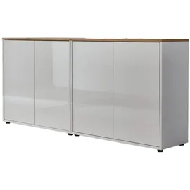 MID.YOU Sideboard Mailand Set 2 Weiß/Eiche