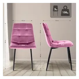 CLP Esszimmerstuhl Antibes Samt rosa