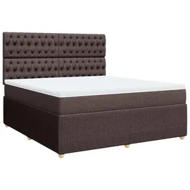 vidaXL Boxspringbett mit Matratze Dunkelbraun 180x200 cm Stoff