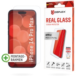 DISPLEX Panzerglas 2D/ Clear (10H) für Apple iPhone 14 Pro Max, Eco-Montagerahmen, Tempered Glas, kratzer-resistente Glasschutzfolie, hüllenfreundlich