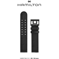 Hamilton Leder Khaki Aviation Band-set Leder Schwarz-20/20 H690.766.112 - schwarz