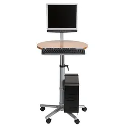 MAUL höhenverstellbarer PC-Tisch Profi 9317070 braun, grau für 1 Monitor, 1 Tastatur, 1 Maus, 1 PC