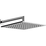 GESSI Emporio Antikalk-Kopfbrause 300 mm mit Gelenk und rundem Wandarm und quadratischer Rosette 45 mm, Länge 345 mm, 47364031, Farbe: Chrom