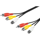 goobay Audio-Video-Kabel 3x Cinch-Stecker / 3x Cinch-Stecker 1,5m (50380)