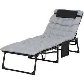 Outsunny Vallsero Gartensonnenliege,, Metall, cm, Gartenmöbel, Gartenliegen